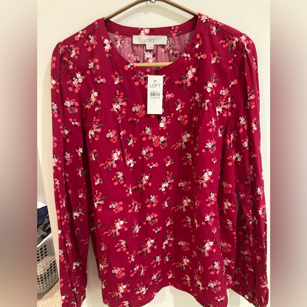 NWT hot pink LOFT blouse